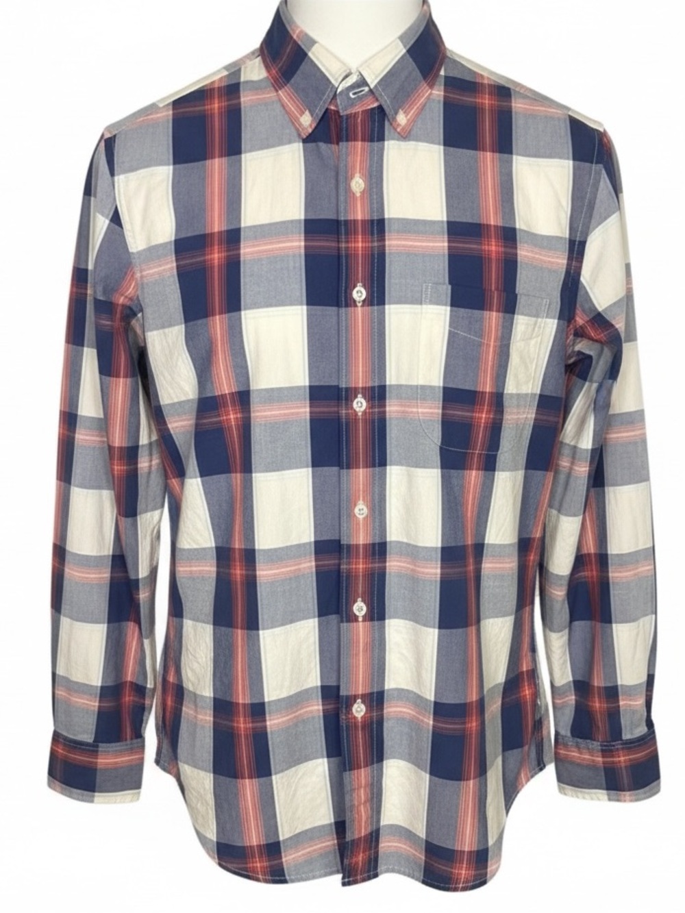 J.Crew Small Mens Plaid Button Down Shirt Slim Untucked Stretch Preppy Americana